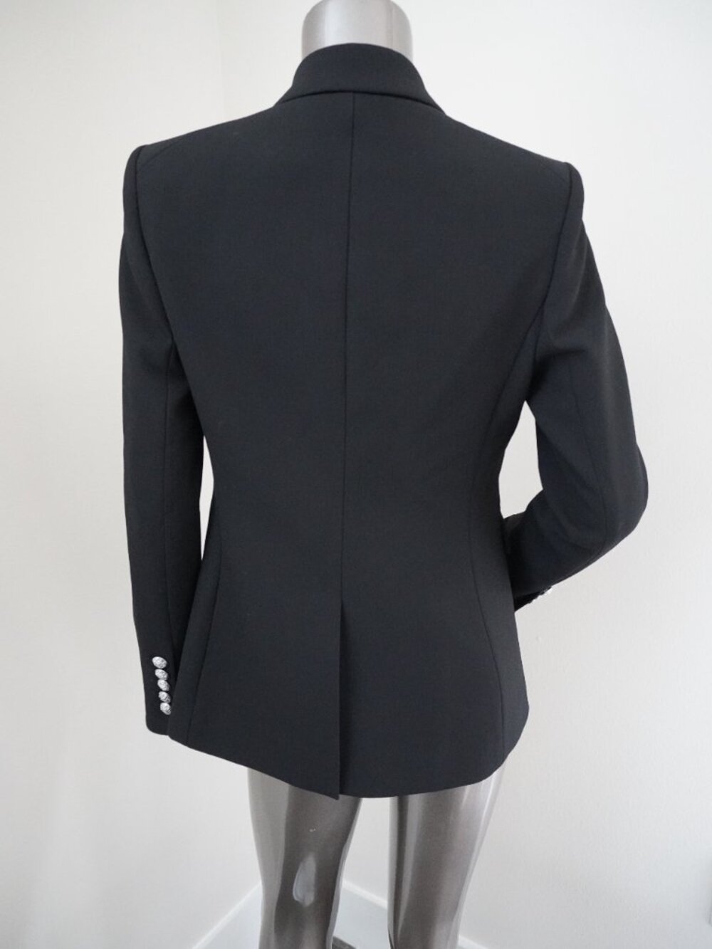 Veronica Beard Miller Dickey Blazer Black Silver Crest Buttons Jacket Size 6 - Picture 5 of 9